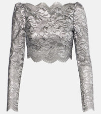 Rabanne Floral cropped lace top