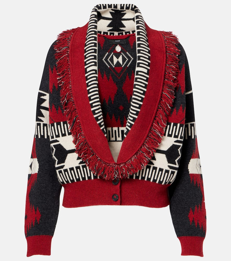 Alanui Icon intarsia wool and cashmere cardigan