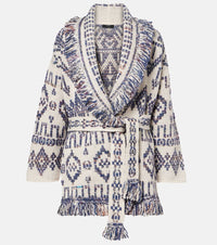Alanui Grunge Beat fringed wool-blend wrap cardigan