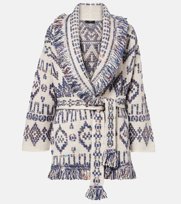 Alanui Grunge Beat fringed wool-blend wrap cardigan