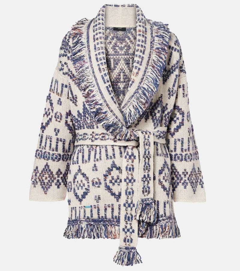 Alanui Grunge Beat fringed wool-blend wrap cardigan