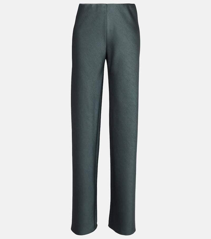 Vince High-rise satin straight pants