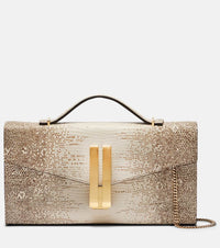 DeMellier Vancouver snake-effect leather clutch