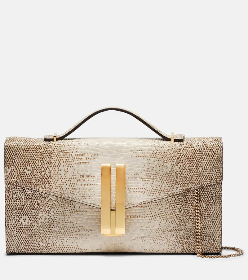 DeMellier Vancouver snake-effect leather clutch