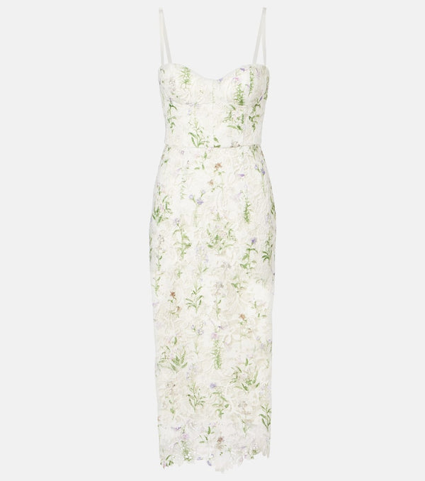 Monique Lhuillier Floral lace corset dress