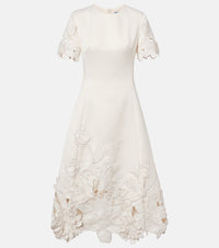 Leo Lin Caroline floral-applique midi dress