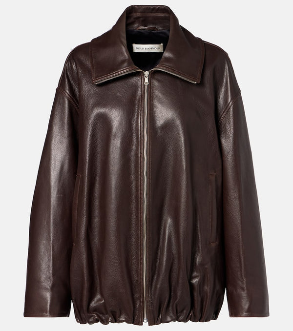Nour Hammour Elisse leather bomber jacket
