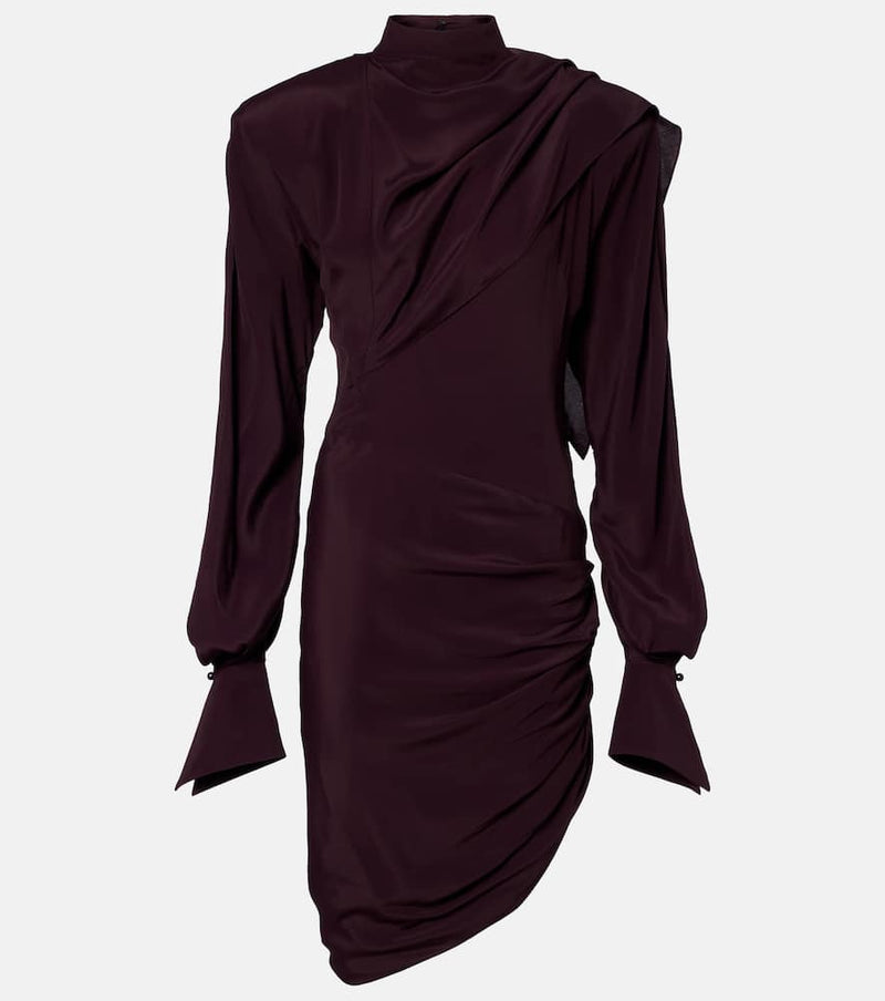 Mugler Draped asymmetric minidress