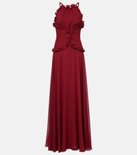 Elie Saab Ruffled silk georgette gown