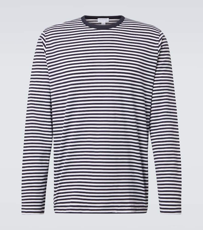 Sunspel Striped cotton T-shirr