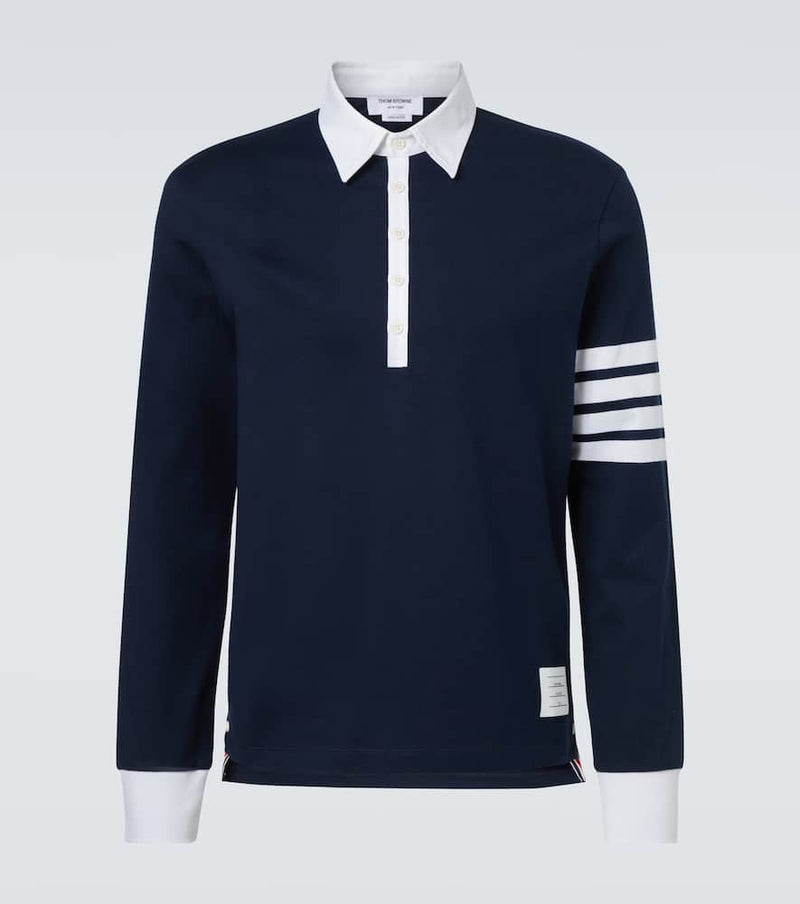 Thom Browne 4-Bar cotton jersey polo sweater