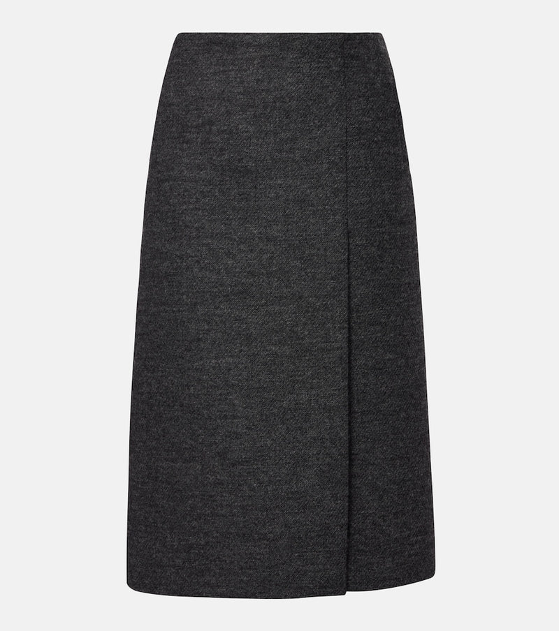 Prada Virgin wool midi skirt