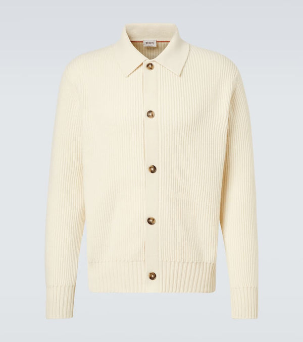 Tod's Ribbed-knit wool and cashmere cardigan