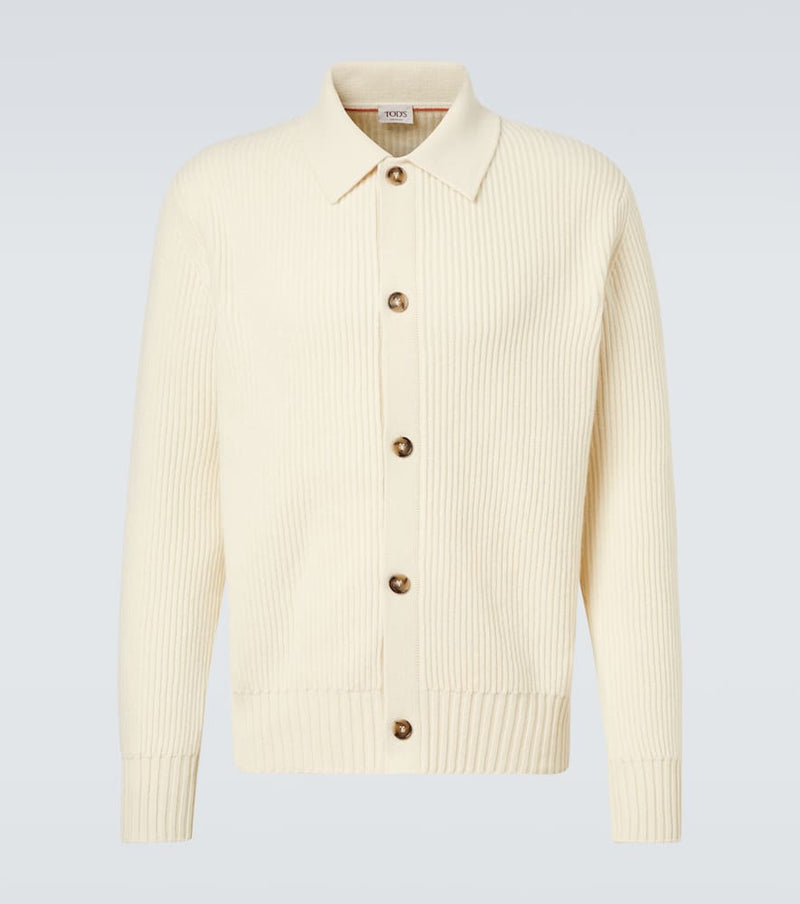 Tod's Ribbed-knit wool and cashmere cardigan