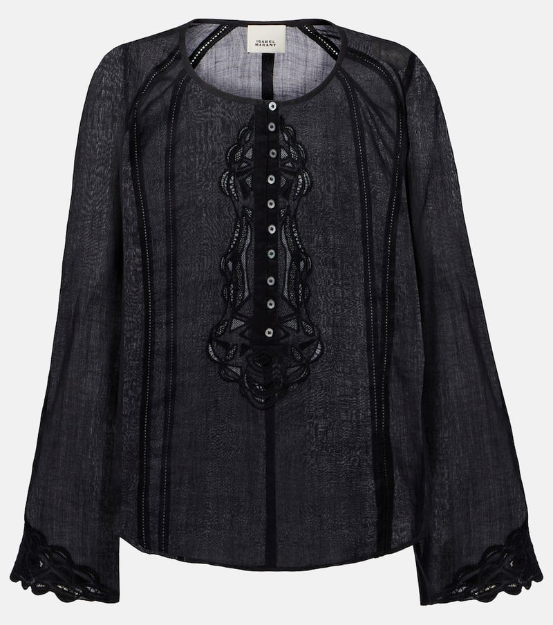 Isabel Marant Luciele embroidered ramie blouse
