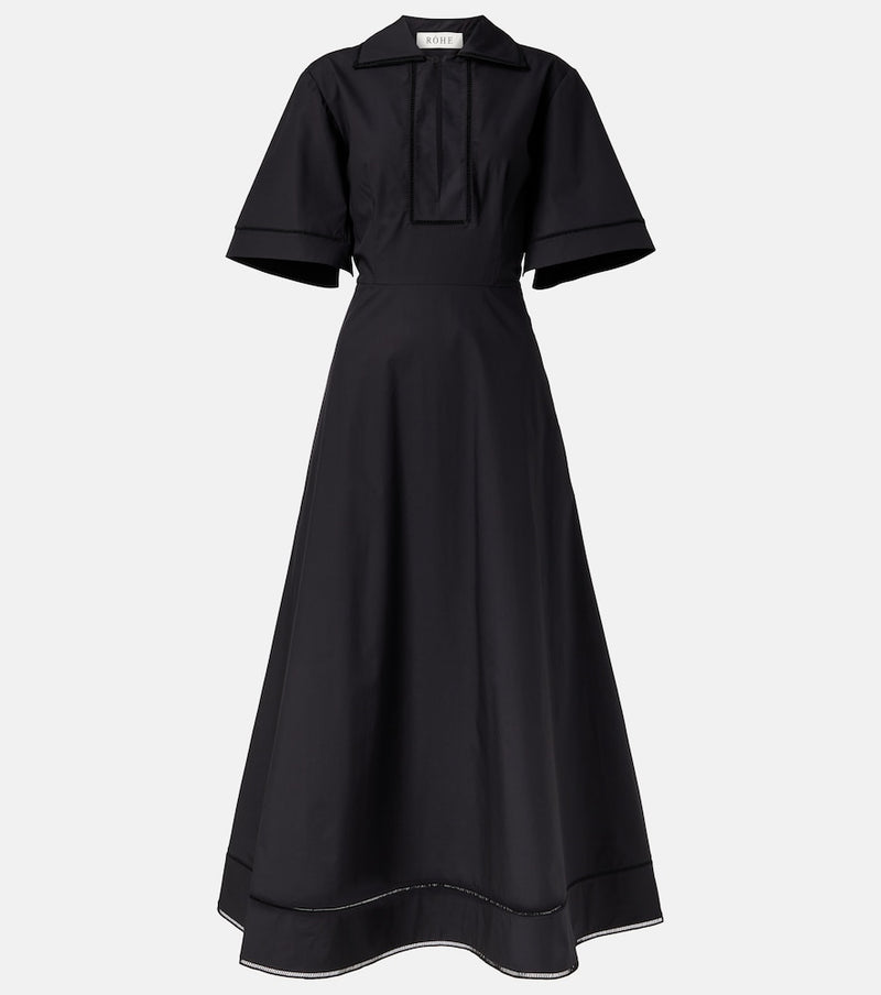 Rohe Embroidered cotton poplin midi dress