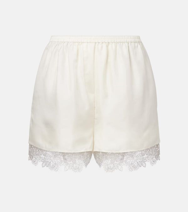 R��he Lace-trimmed silk shorts