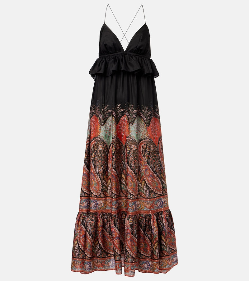 Zimmermann Rhiannon paisley ruffled silk maxi dress