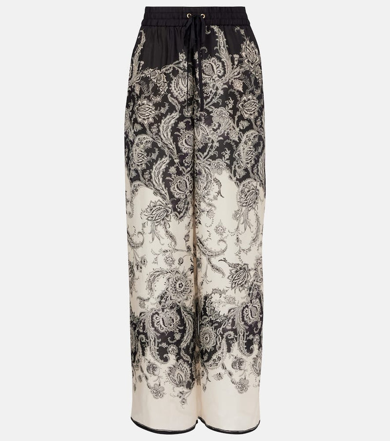 Zimmermann Rhiannon Paisley Silk Wide-Leg Pants Multicoloured