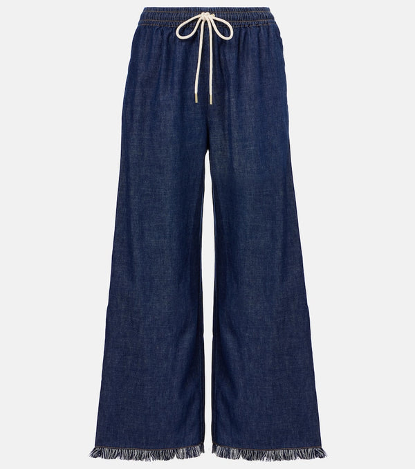 Zimmermann Rhiannon fringed denim wide-leg jeans