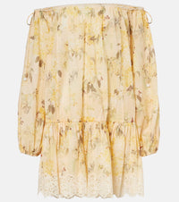 Zimmermann Floral semi-sheer cotton minidress