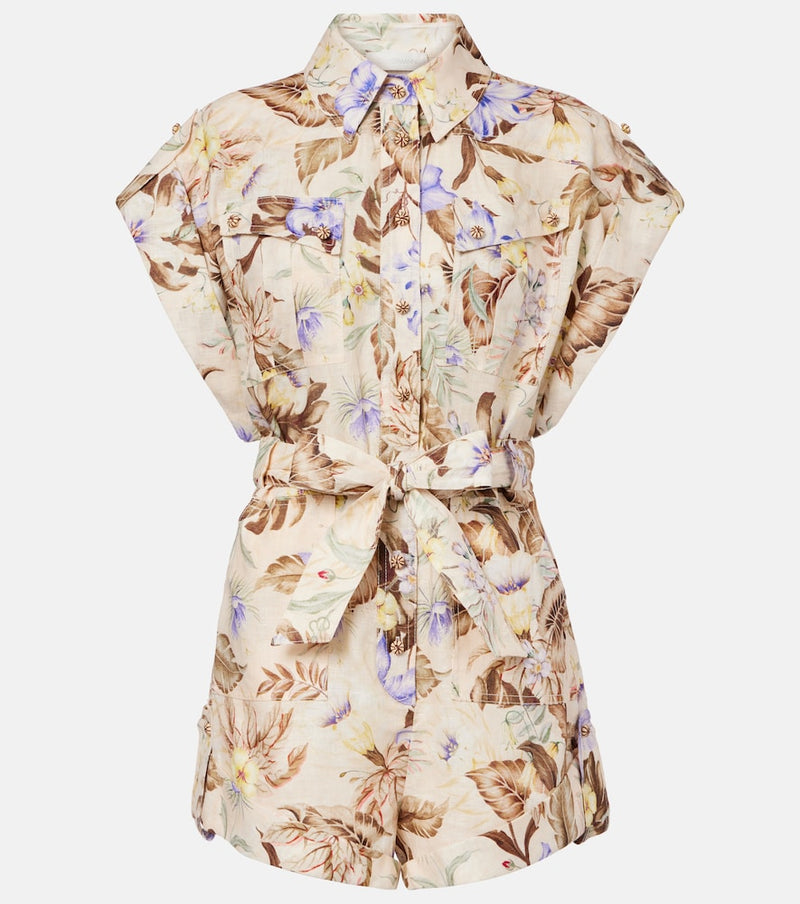 Zimmermann Floral linen romper