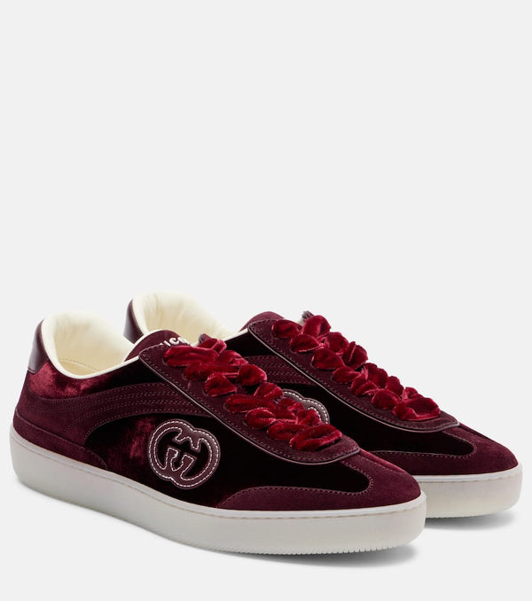 Gucci G75 velvet and suede sneakers
