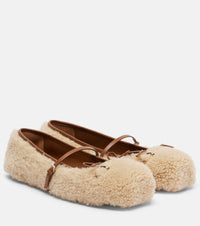 Gucci Gucci Horsebit shearling ballet flats