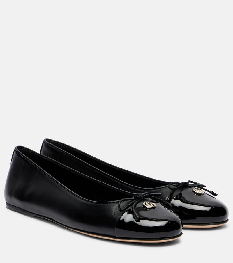 Gucci Double G leather ballet flats