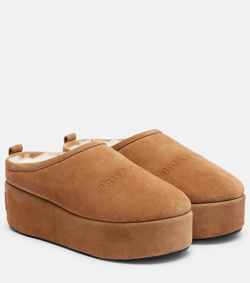 Balenciaga Alaska suede platform mules