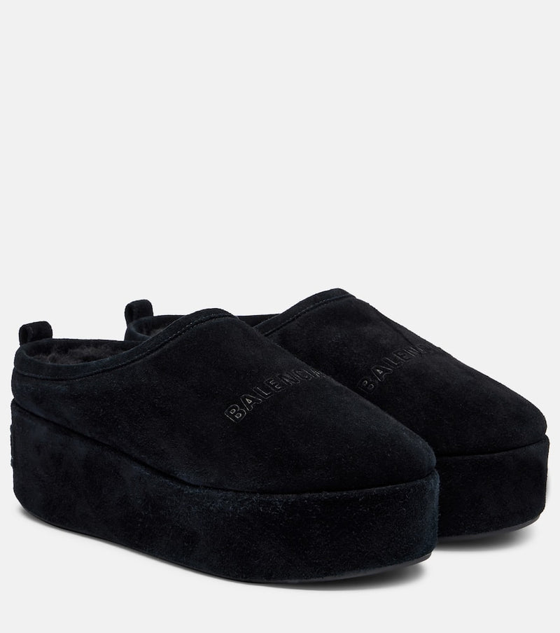 Balenciaga Alaska suede platform mules
