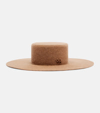 Ruslan Baginskiy Monogram wool-blend felt canotier hat