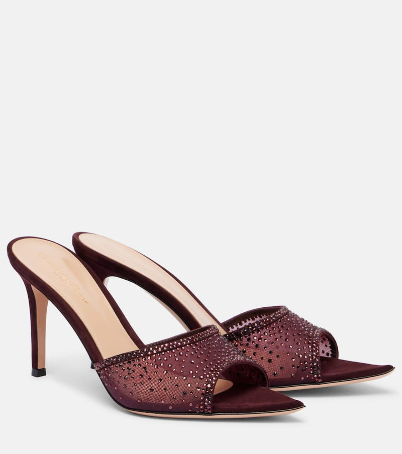 Gianvito Rossi Rania 85 crystal-embellished mules