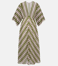 Eres Summer striped cotton voile kaftan