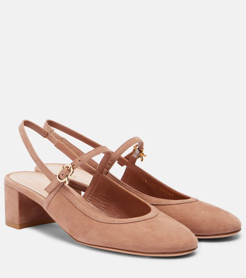 Gianvito Rossi 45 suede slingback pumps