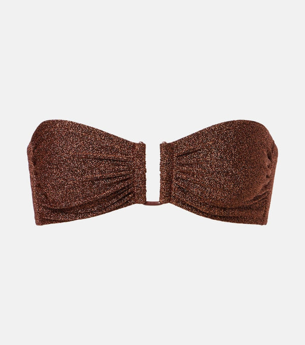 Eres Flamboyant lurex bandeau bikini top