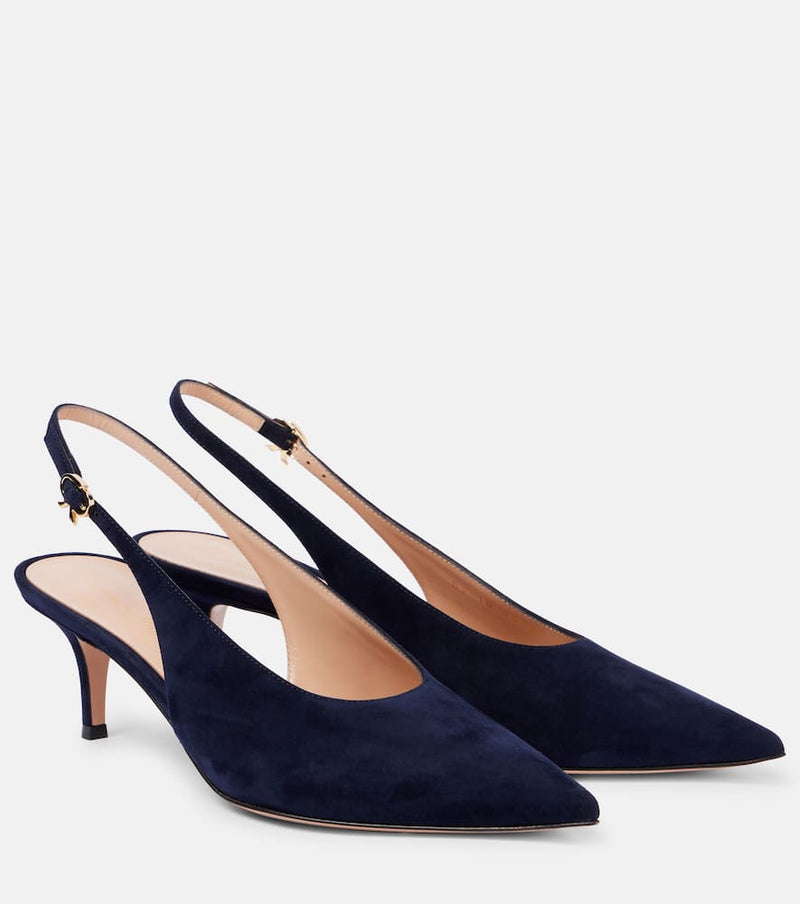 Gianvito Rossi Robbie 55 suede slingback pumps