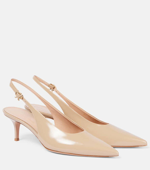 Gianvito Rossi Robbie 55 patent leather slingback pumps