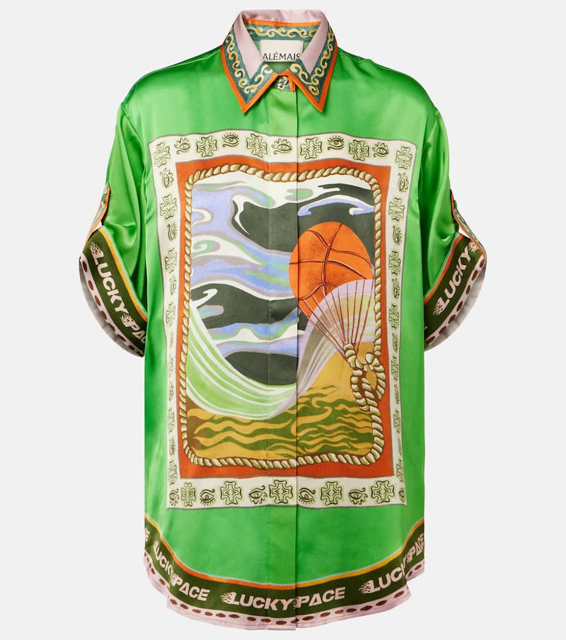 Alemais Lucky Pace printed silk shirt
