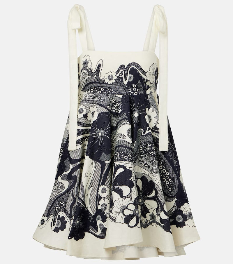 Alemais Mickey floral linen minidress