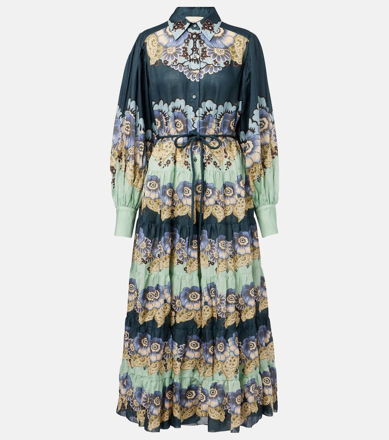 Alemais Madalena floral ramie shirt dress