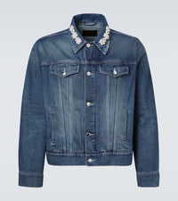 Simone Rocha Embellished cropped denim jacket
