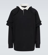Simone Rocha Layered ruffled cotton jersey polo shirt