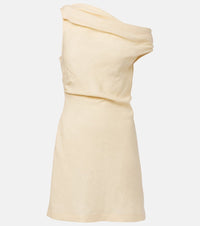 Faithfull Asymmetric linen minidress