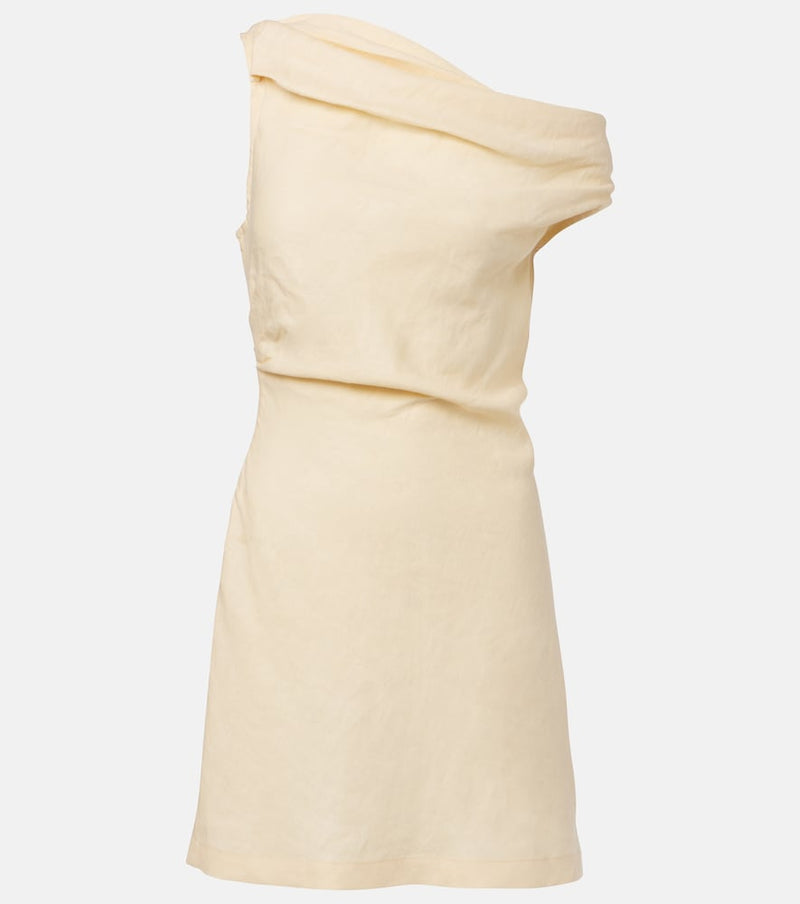 Faithfull Asymmetric linen minidress
