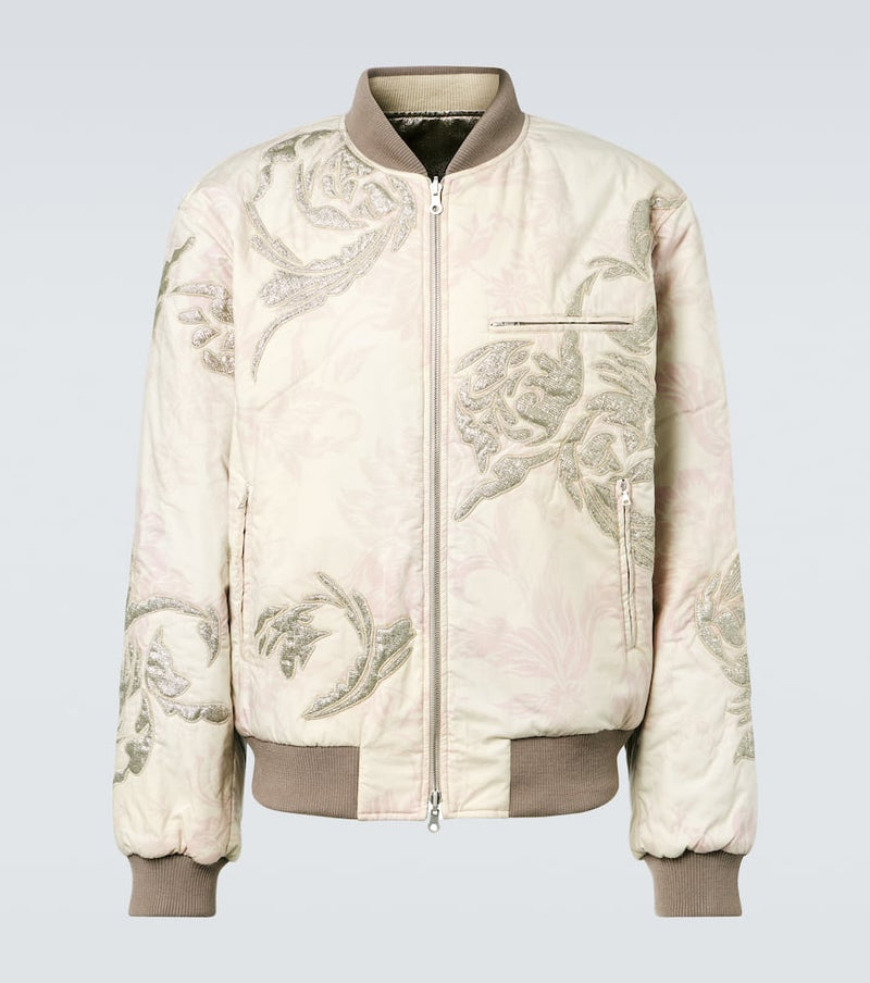 Dries Van Noten Embroidered cotton bomber jacket