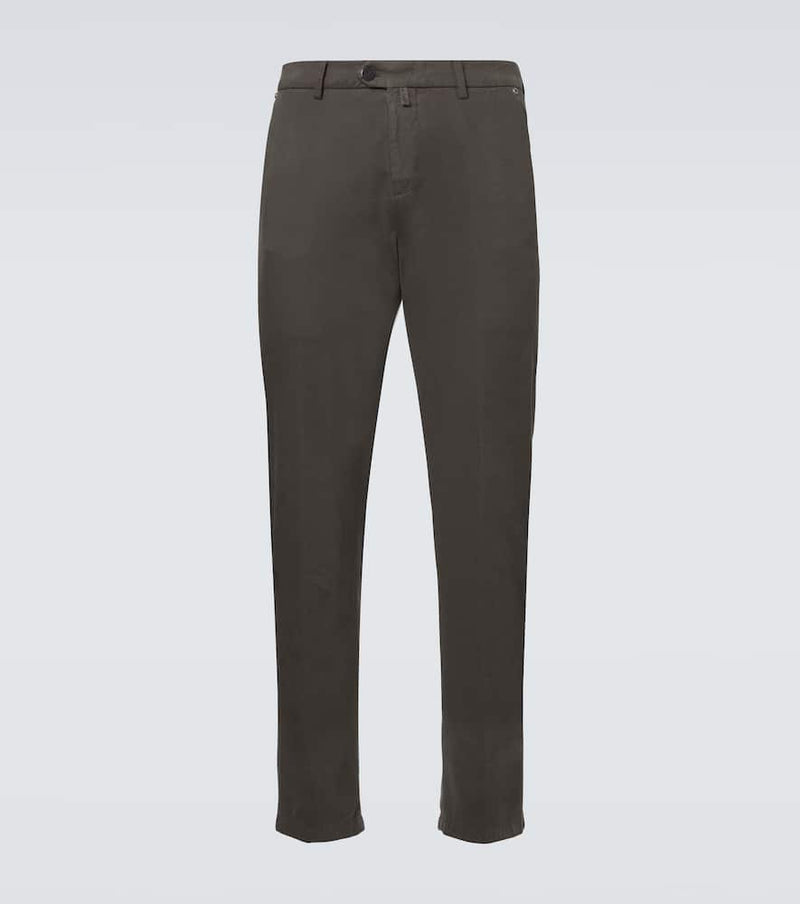 Kiton Cotton and cashmere slim chinos