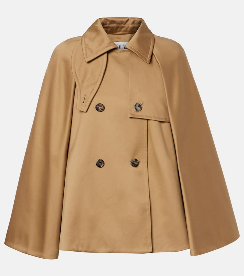 Loewe Caped double-breasted cotton gabardine jacket