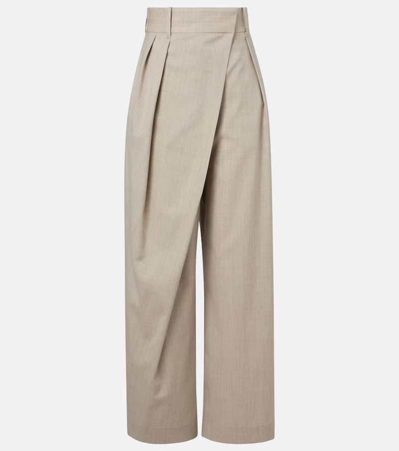 Loewe Asymmetric wool wide-leg pants