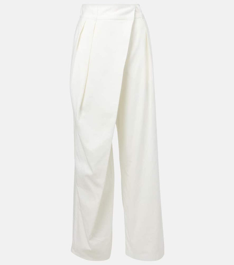 Loewe High-rise cotton twill wide-leg pants